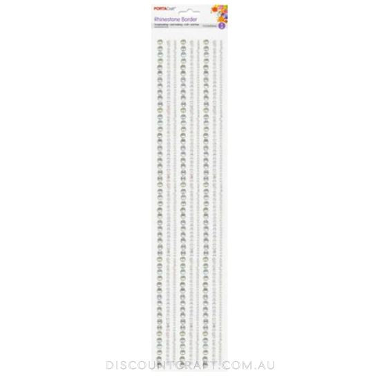 Rhinestone Borders 2,3,5mm 31cm 9 Strips - Iridescent