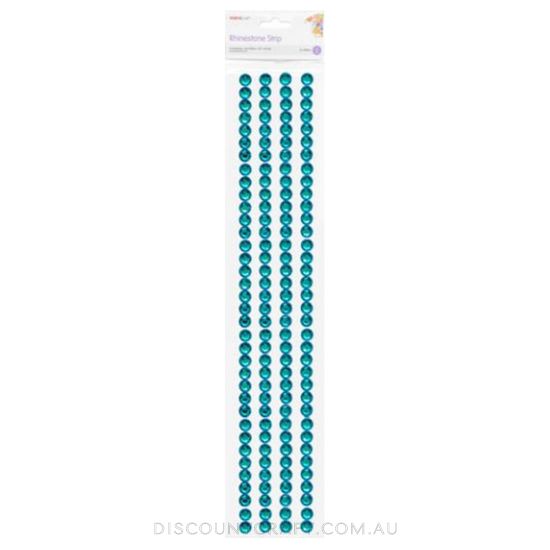 Rhinestone Borders 8mm 30cm 4 Strips - Teal