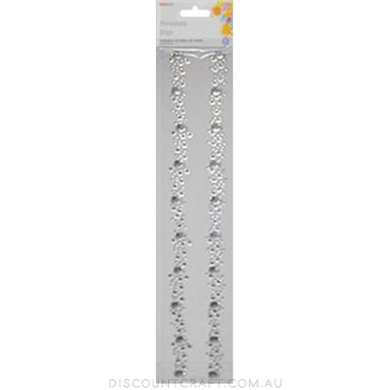 Rhinestone Borders Cluster 30cm 2 Strips - Clear