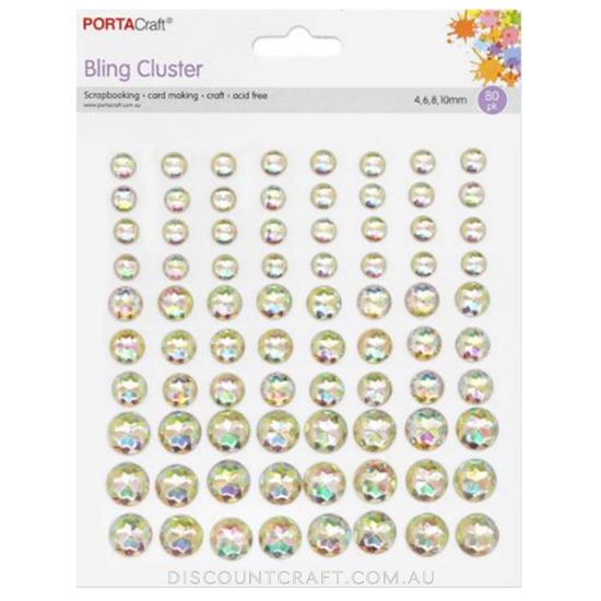 Rhinestone Sheet Multi Size 6,8 & 10mm 80pk - Iridescent Gold