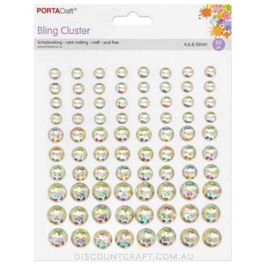 Rhinestone Sheet Multi Size 6,8 & 10mm 80pk - Iridescent Gold