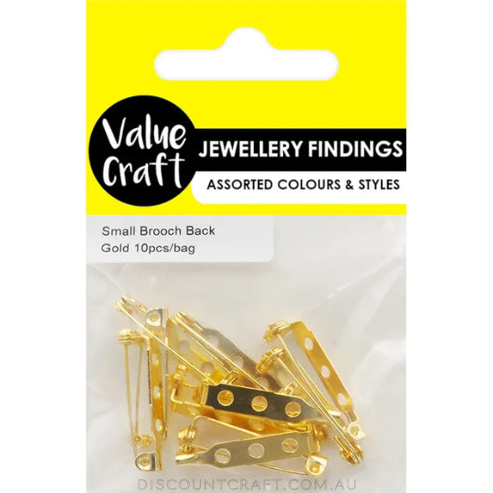 Brooch Back Small 10pk - Gold