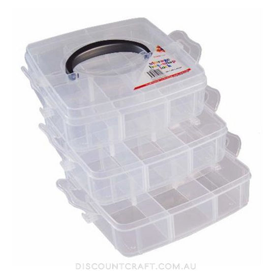 Tier Storage Snap Box - 150x150x126mm - Silver Handle