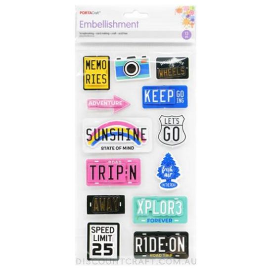 Travel Signs Cardboard Embellishments - 13pk