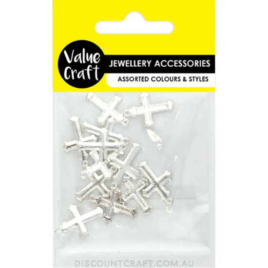 Cross Charm 12pk - Silver
