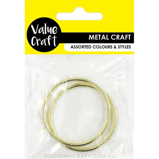 Metal Rings - Gold 50mm 2pk