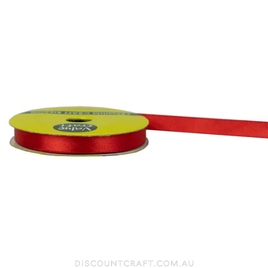 Polyester Satin Ribbon 10mm 10m - Red