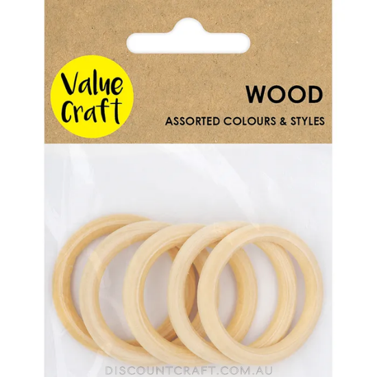 Mini Wooden Hoops 4cm 5pk