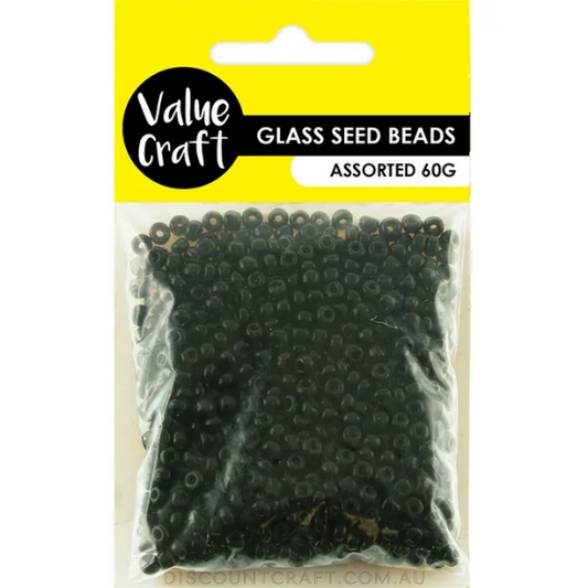 Seed Beads 3.6mm 60g - Black