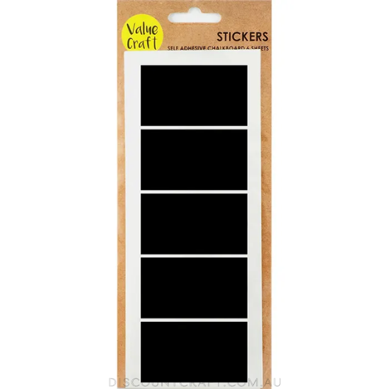 Chalkboard Stickers / Labels Rectangle- 6 Sheets 30pk
