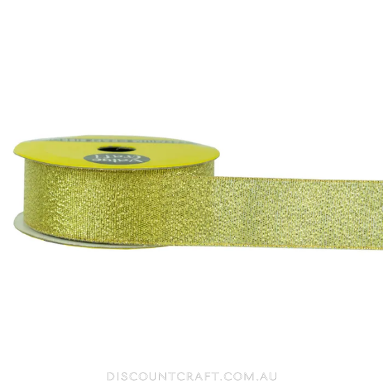 Nylon Taffeta Ribbon 25mm 3m - Metallic Gold