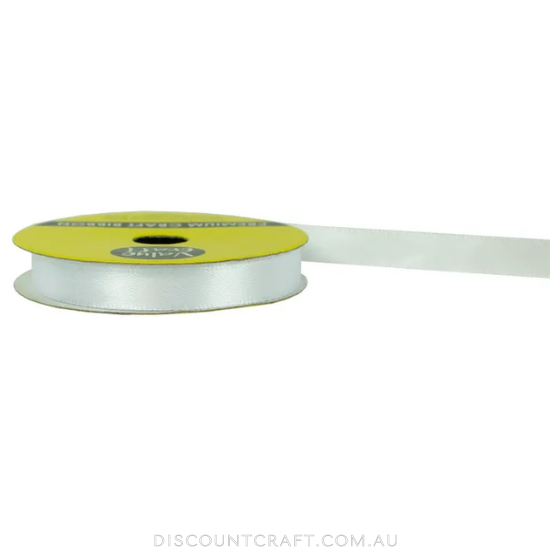 Polyester Satin Ribbon 10mm 10m - White