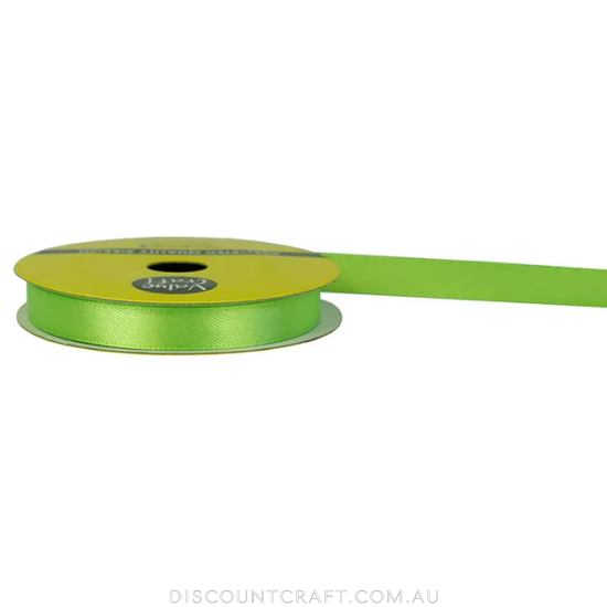 Polyester Satin Ribbon 10mm 10m - Lime Green