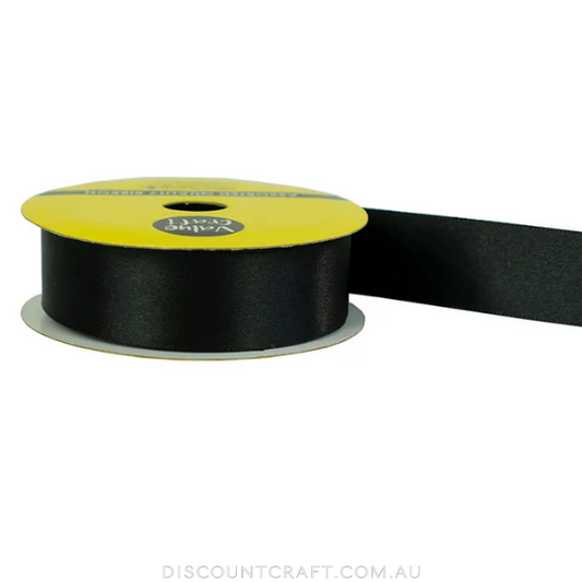 Polyester Satin Ribbon 22mm 3m - Black