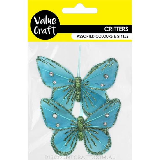 Craft Butterfly Turquoise 2pk