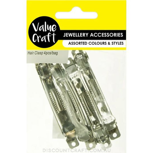 Hair Clasp Silver 4pk