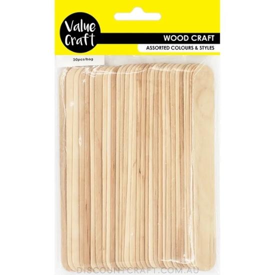 Jumbo Wooden Icy Pole Stick 15cm - Natural 30pk