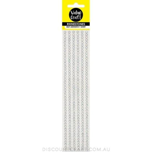 Rhinestone Strips 6mm - Crystal 1 Sheet