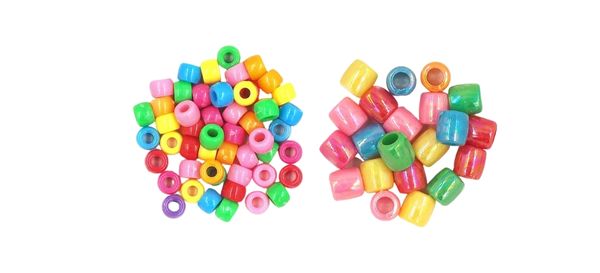 Pale Pink Transparent Plastic Craft Pony Beads 6x9mm Bulk, Made in the USA  - Pony Beads Plus