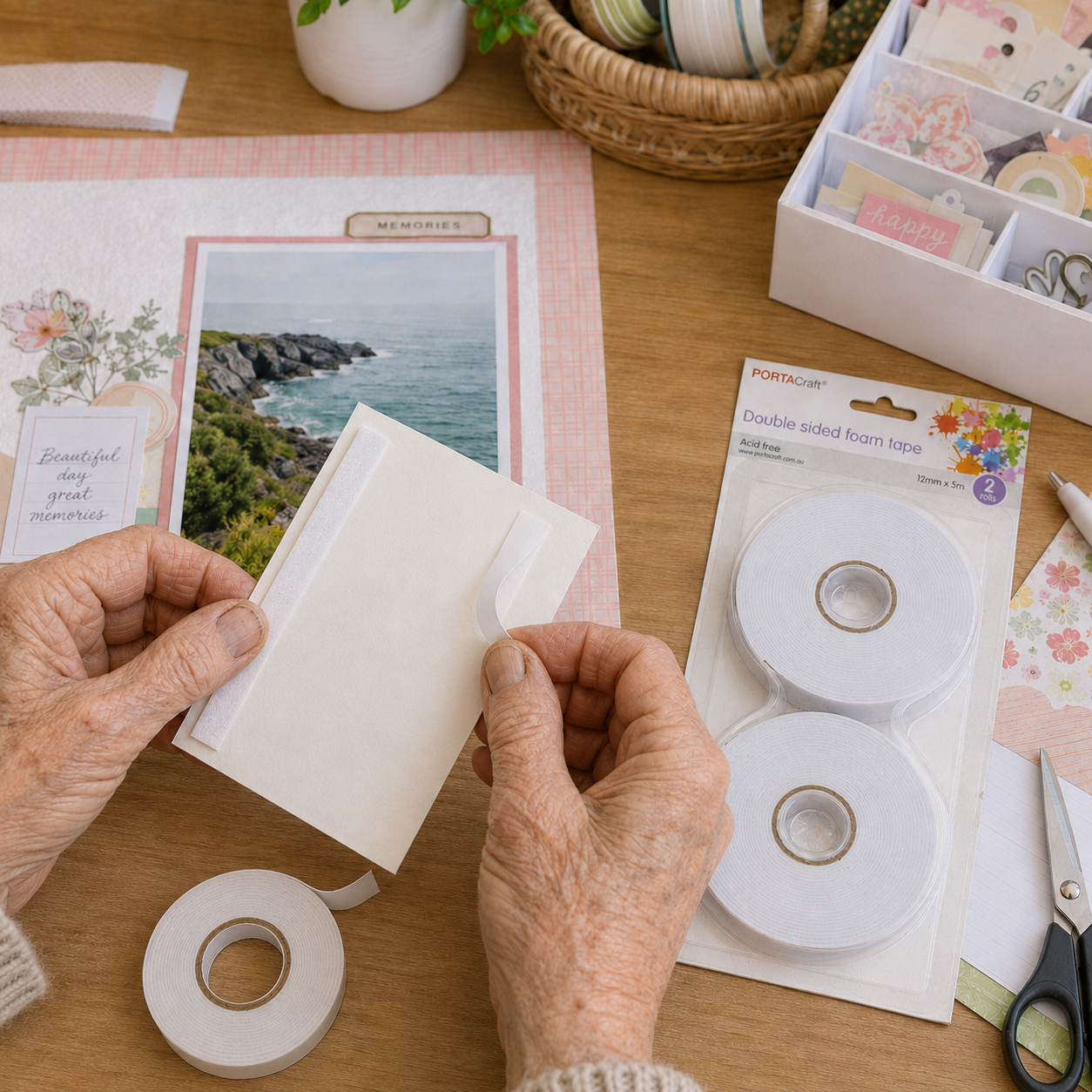 Scrapbooking with Porta Craft Double Sided Foam Tape
