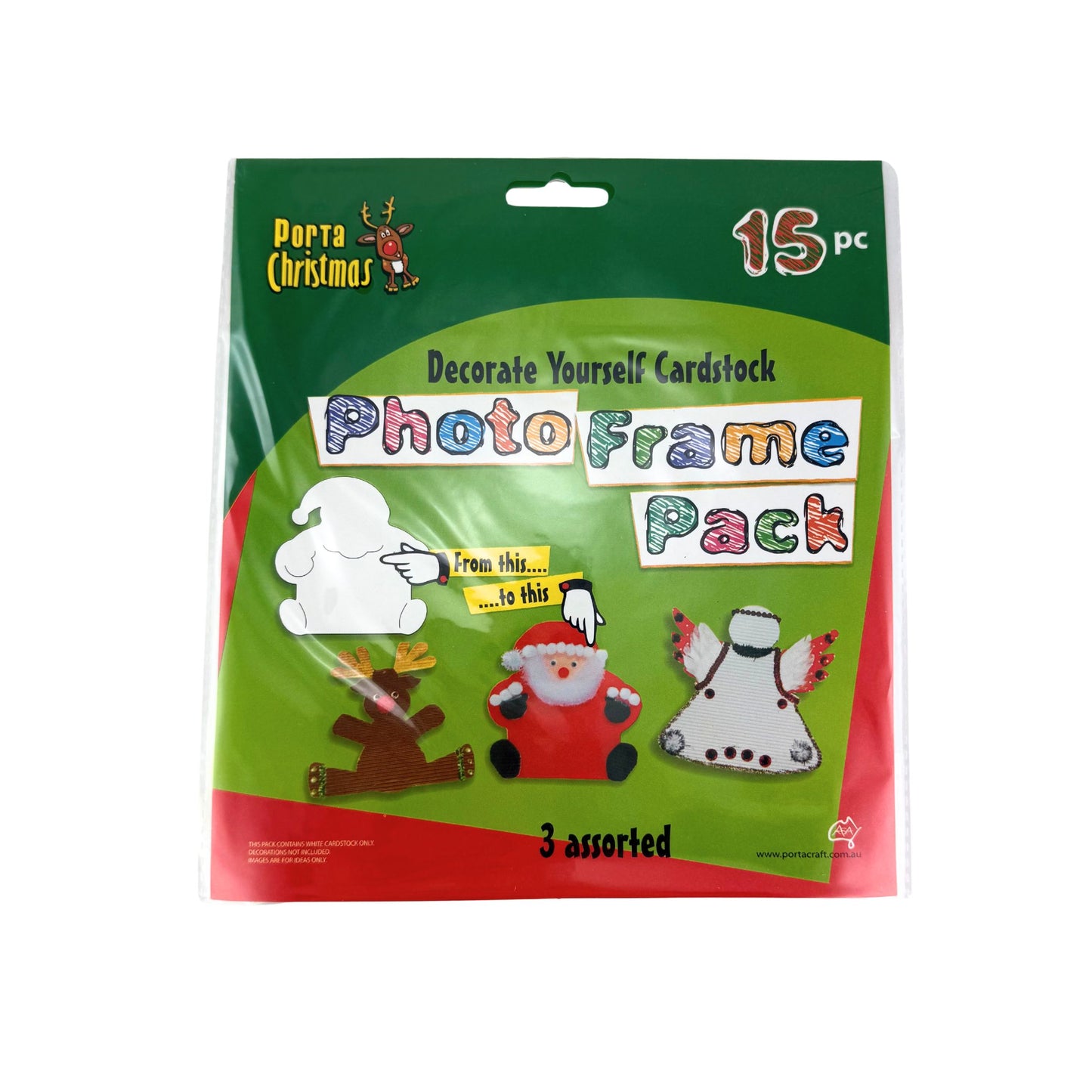 Cardstock Christmas 3 Designs - Photo Frame 15pk