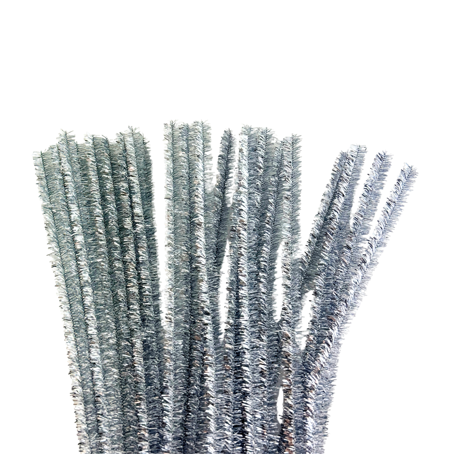 Chenille Stems Tinsel 6mm 24pc - Silver