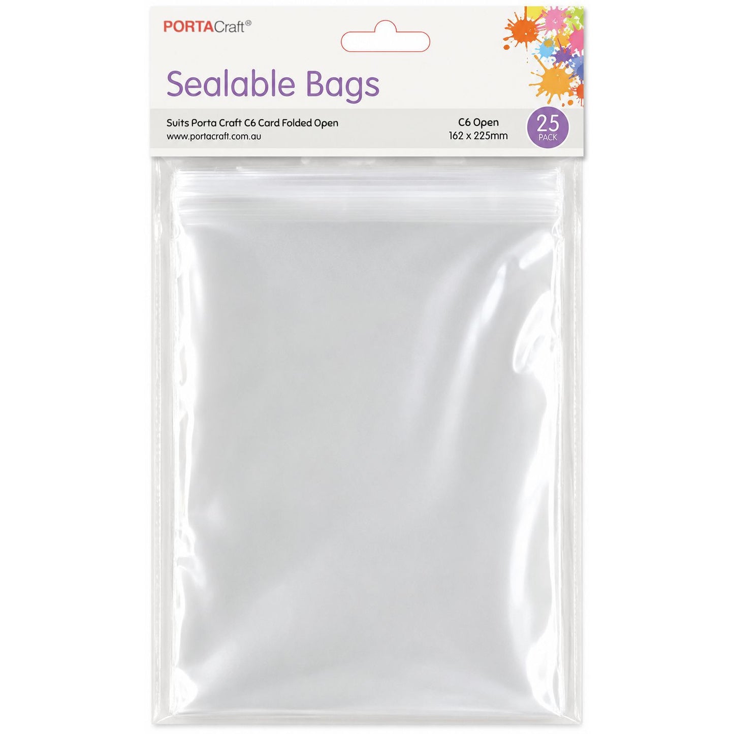 Sealable Bag C6 162mm x 225mm 25pk