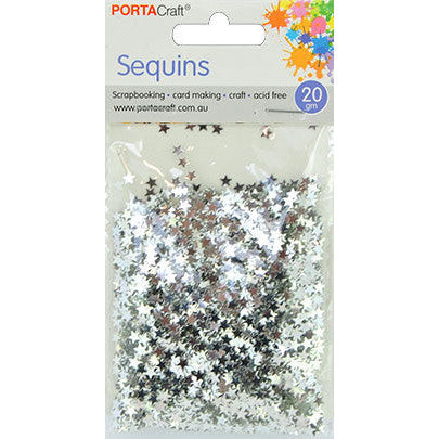 Sequins 20g Stars - Silver