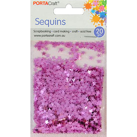 Sequins 20g Stars - Hot Pink