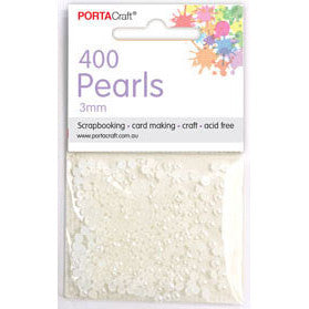 Pearls 3mm 400pc - Snow