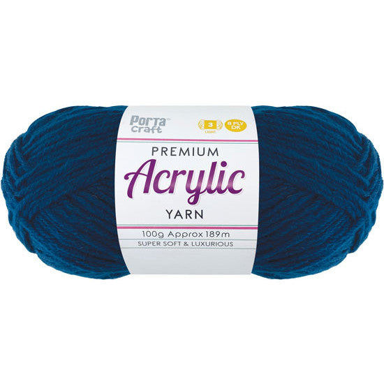 Acrylic Yarn 100g 189m 8ply - Navy