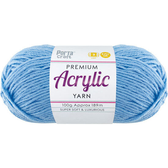 Acrylic Yarn 100g 189m 8ply - Baby Blue