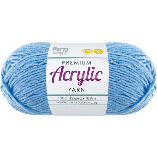 Acrylic Yarn 100g 189m 8ply - Baby Blue