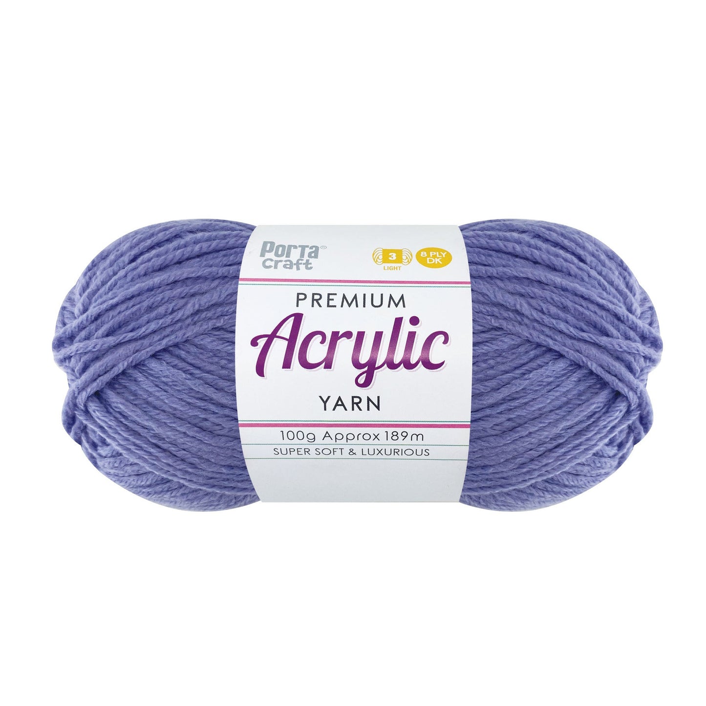 Acrylic Yarn 100g 189m 8ply - Lavender