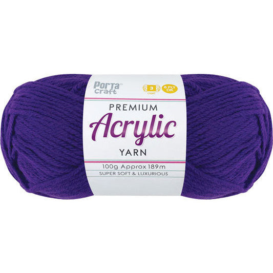 Acrylic Yarn 100g 189m 8ply - Violet