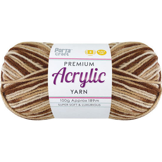Acrylic Yarn 100g 189m 8ply - Variegated Mahogany
