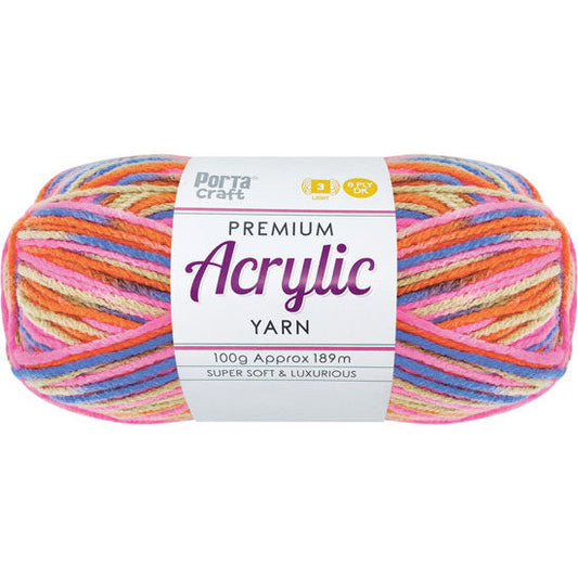 Acrylic Yarn 100g 189m 8ply - Variegated Fantasy