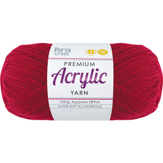 Acrylic Yarn 100g 189m 8ply - Ruby