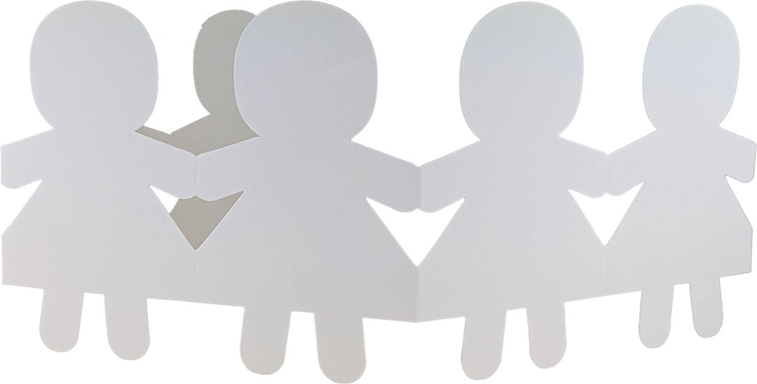 Cardstock Doll Fold Ups 45x12cm 10pc Girl