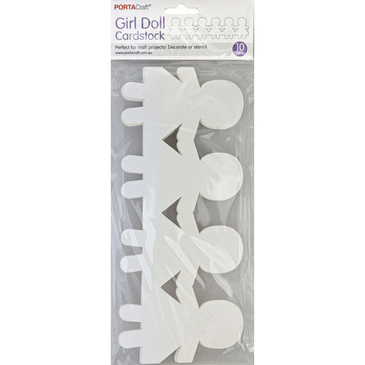Cardstock Doll Fold Ups 45x12cm 10pc Girl
