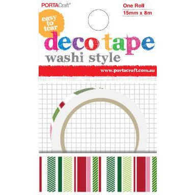 Striped Christmas Washi Tape 15mm x 10m