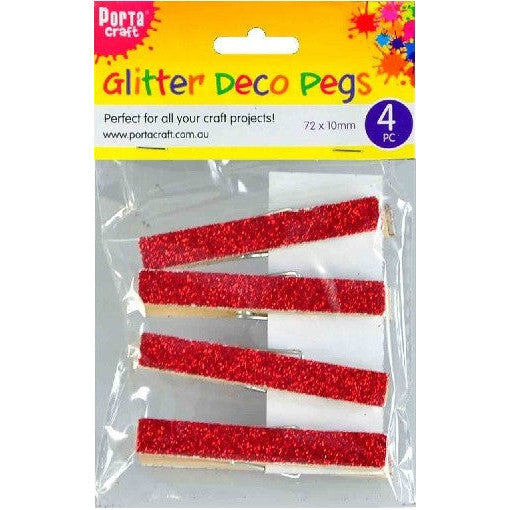 Glitter Decorative Pegs 4pcs