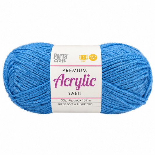 Acrylic Yarn 100g 189m 8ply - True Blue