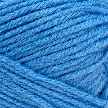 A skein of Port'a Craft Premium Acrylic Yarn in a bright medium blue colorUR