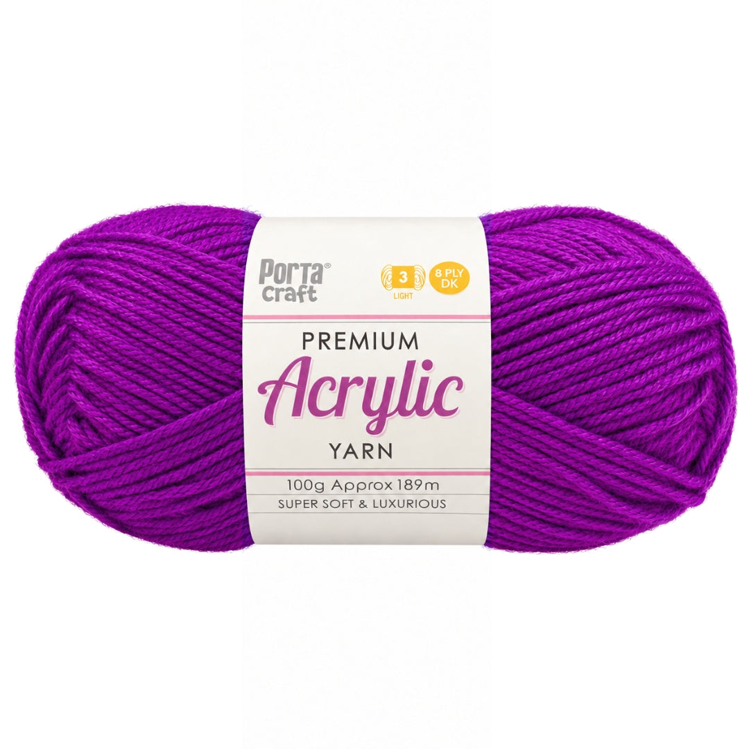 Acrylic Yarn 100g 189m 8ply - Purple Surprise