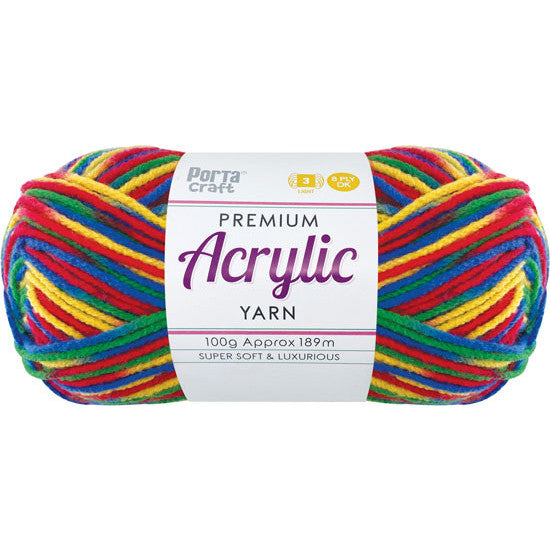 8ply Knitting Yarn 100g  - Variegated Retro Lego