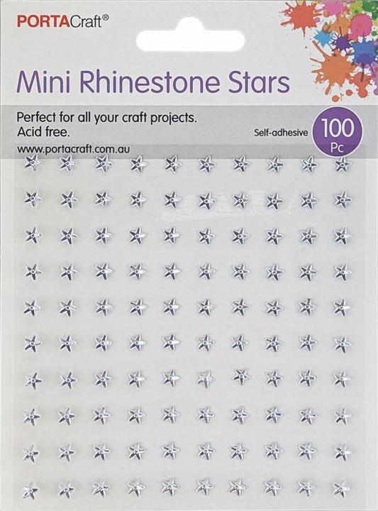Rhinestone Sheet Stars  5mm 100pc - Clear