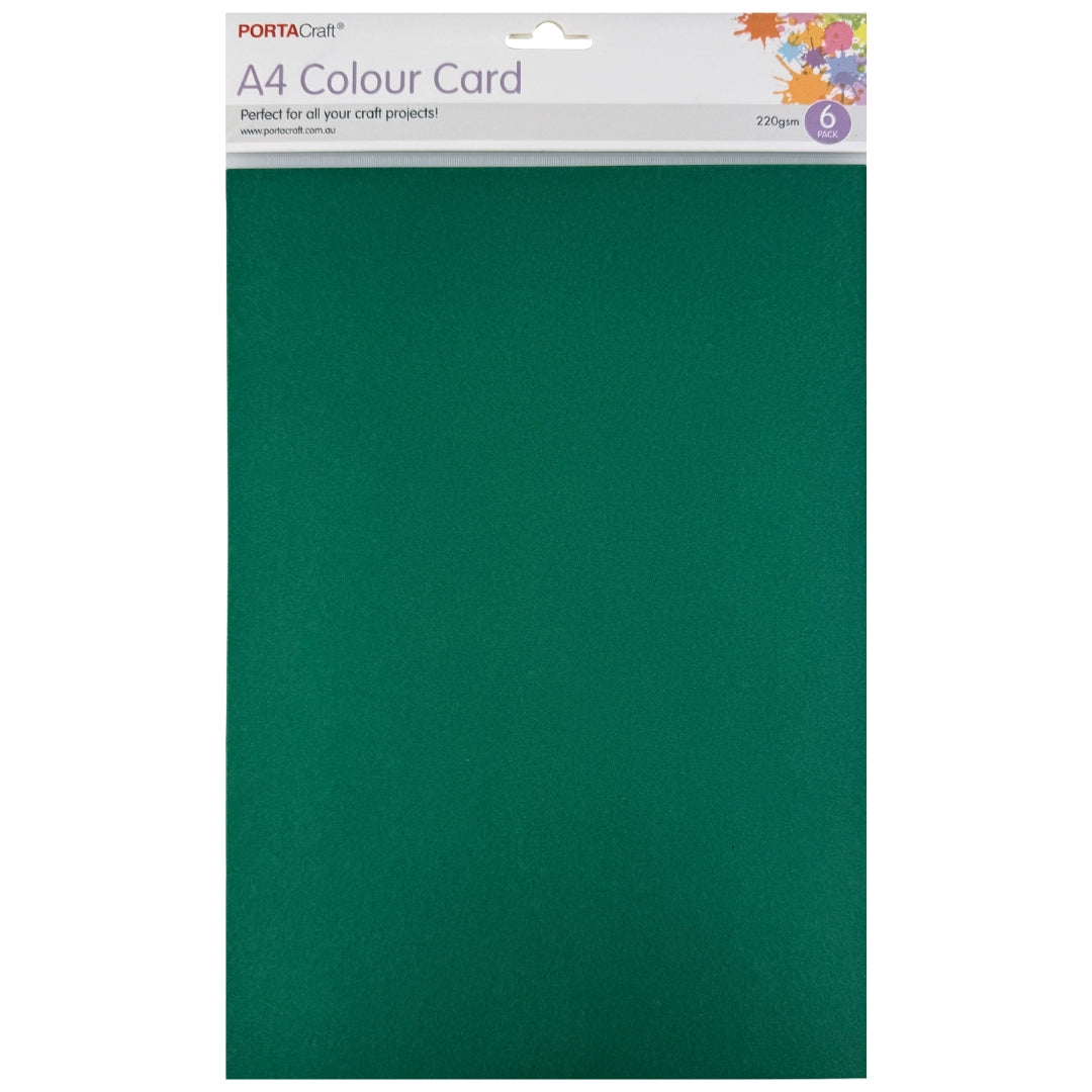 A4 Card 220gsm 6pk - Xmas Green