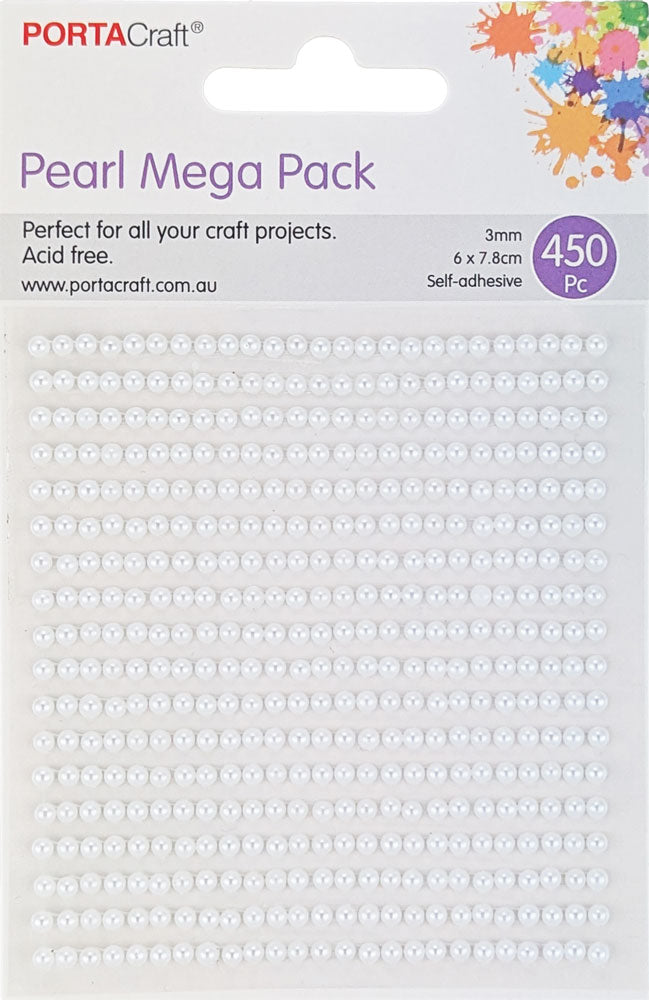 Pearl Jumbo Pack 3mm 450pc - Snow White
