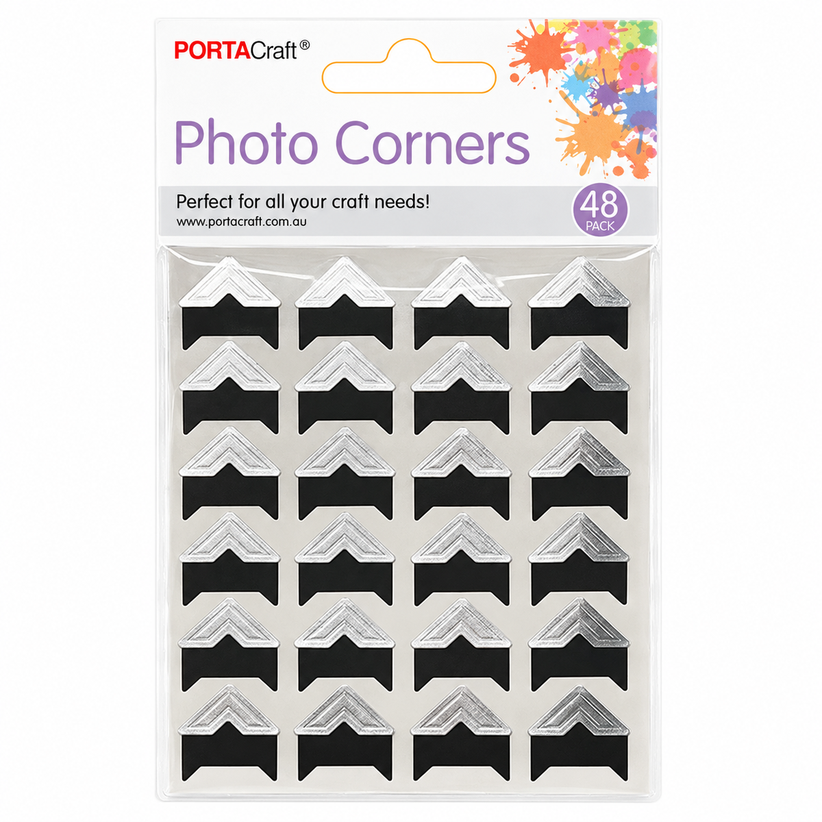 Photo corners in silver finish for scrapbooking